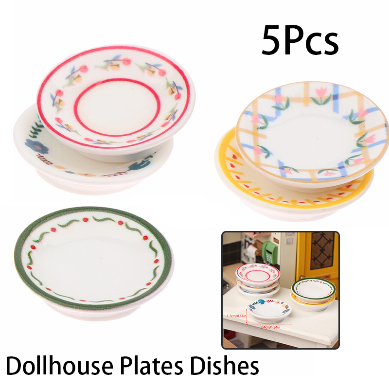 Home Decor Kolkata - 5 adet 1/12 Dollhouse Mini Tabaklar