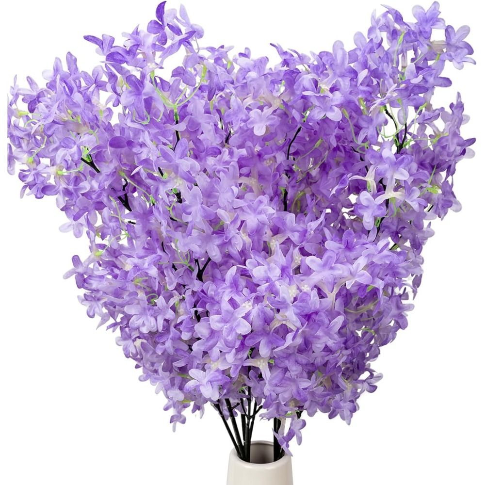 Home Decor For Birthday - İpek Kumaş Yapay Lila Çiçekleri Uzun