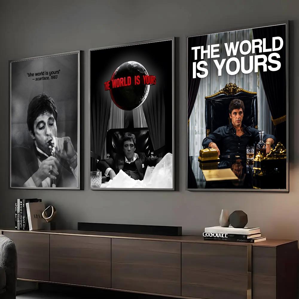 Home Decor Scrap - Dünya Senin-Dünya Senin-Scarface Poster HD Duvar