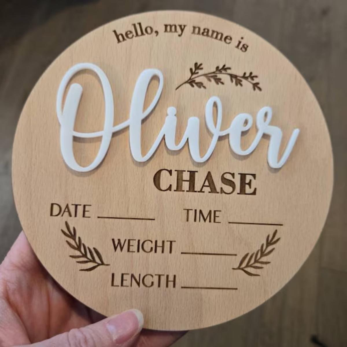 Home Decor For Birthday - 1 adet özel bebek duyuru işareti