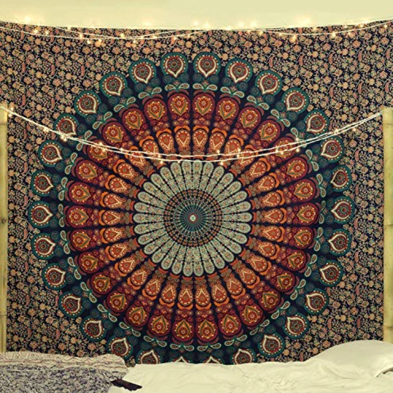 Aesthetic Tapestry - Hippi Mandala Halılar Hindistan Bohem Psychedelic