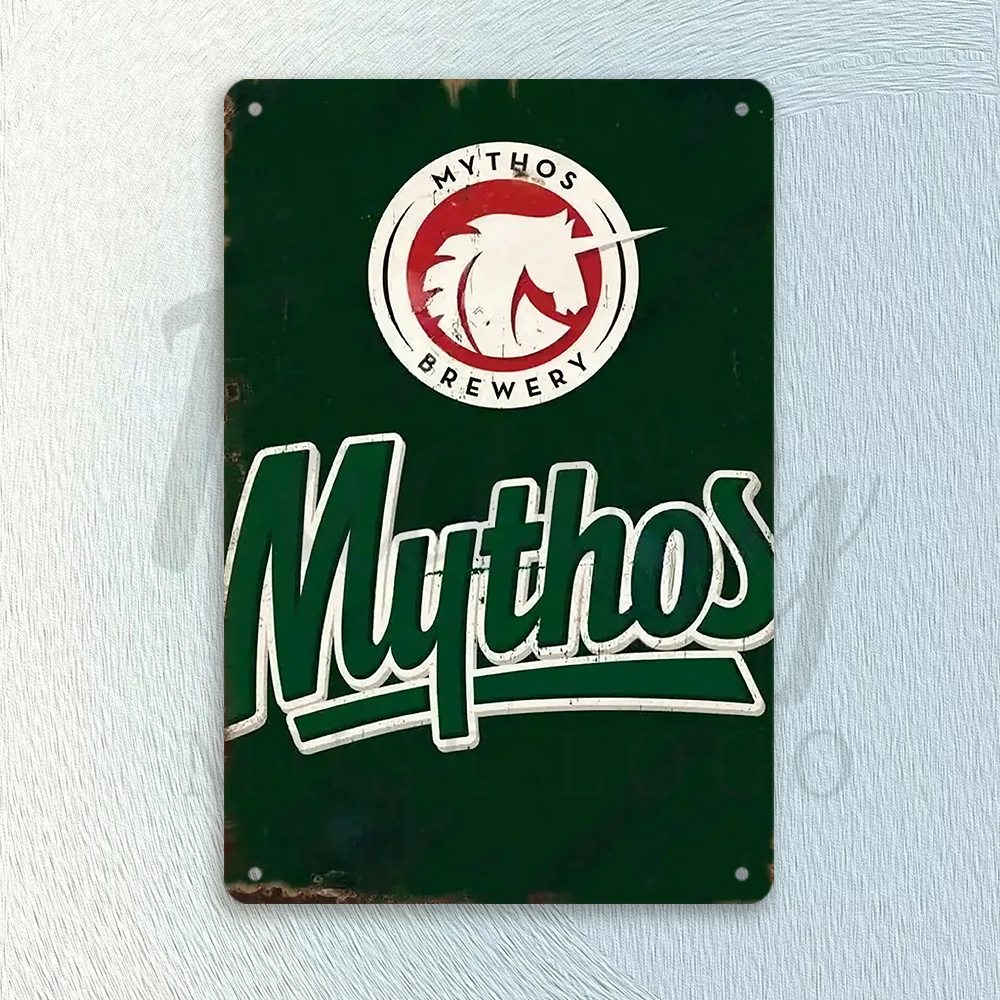 Home Decor Logo - Mythos Brewery Vintage Metal Tabela -