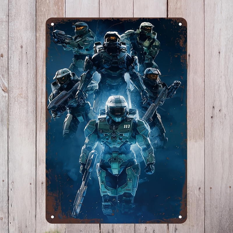 Home Decor Games Free - Halo'dan Esinlenen Metal Duvar Sanatı Tabelası,