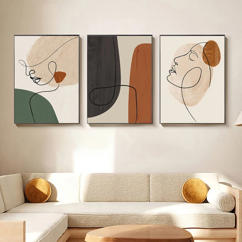 Home Decor Japandi - Soyut Geometrik Poster Matisse Yüz Hattı