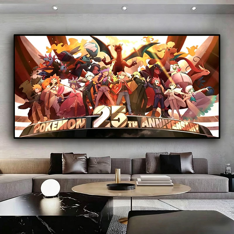 Canvas Painting - Pokémon Kanvas Dekoratif Tablo Çerçevesiz Çizgi