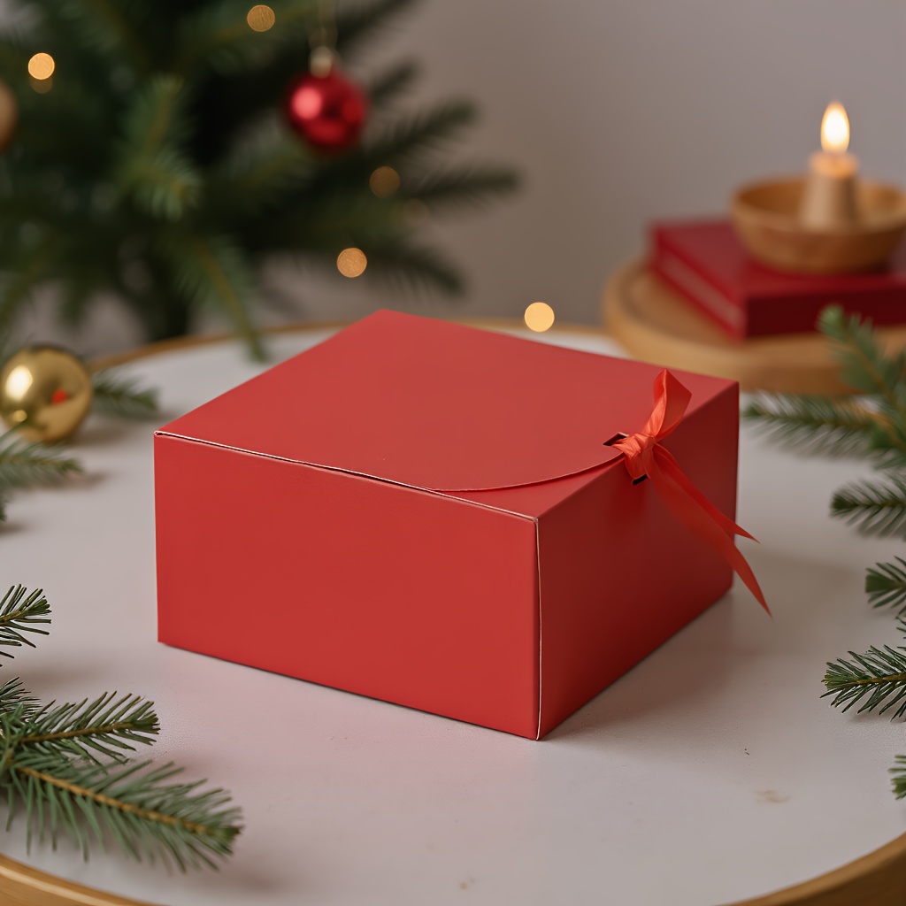 Home Decor Scrap - Noel Hediye Kutusu Kırmızı Ambalaj Kutusu