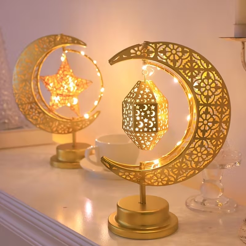 Home Decor Ramadan - Ramazan LED Gece Lambası Dönen Demir