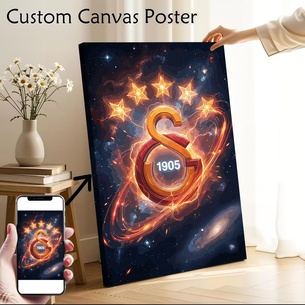 Home Decor Logo - Galatasaray Logosu Kozmik Nebula Posteri Kanvas