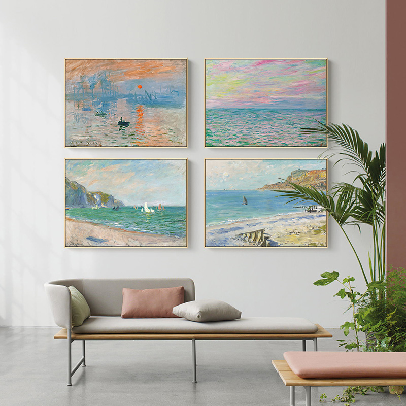 Home Decor Japandi - Ünlü Monet Posteri Tuval Boyama Modern