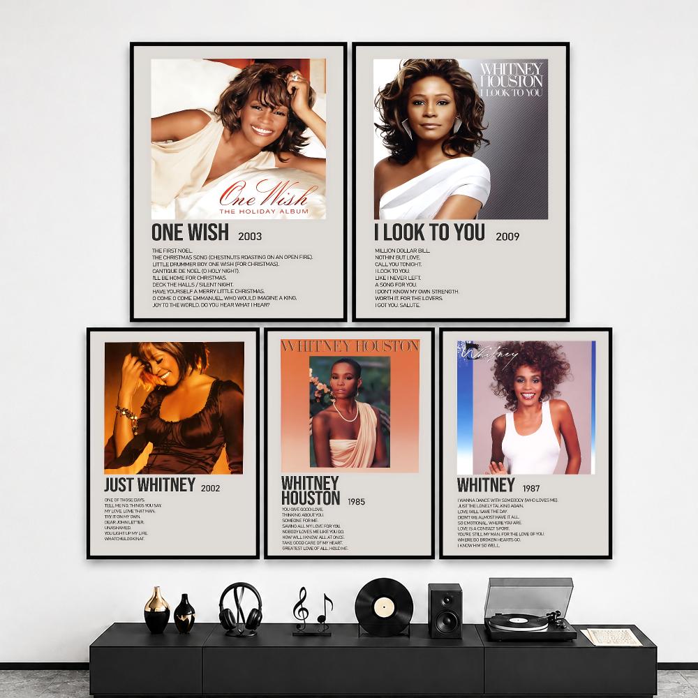 Home Decor Houston - W-Whitney H-Houston A-Album Posteri HD Baskı
