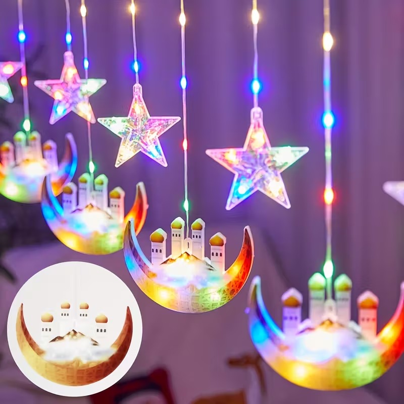 LED Ay ve Yıldız Pencere Perde - Home Decor Ramadan incelemesi ve fiyatı