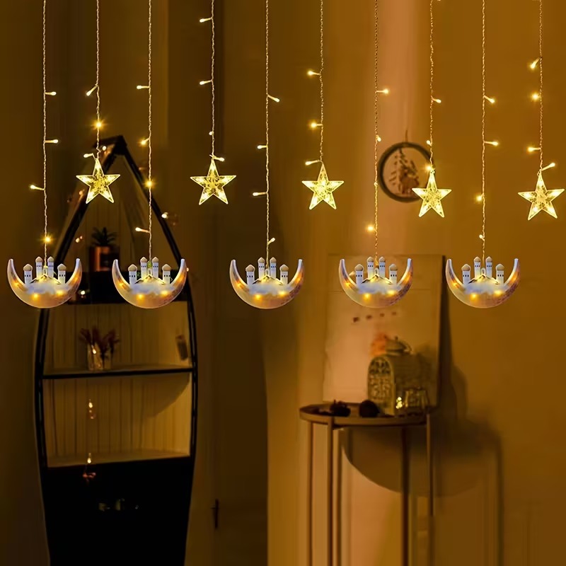 LED Ay ve Yıldız Pencere Perde - Home Decor Ramadan incelemesi ve fiyatı