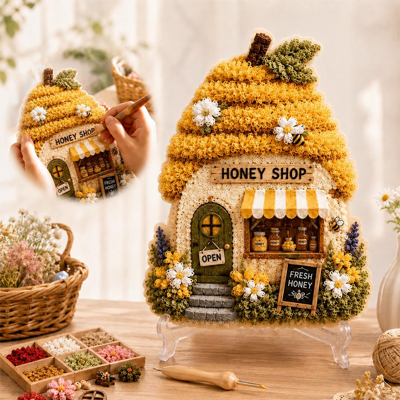 3D Mantar Ev Poke Art DIY Kiti - Home Decor Handmade incelemesi ve fiyatı