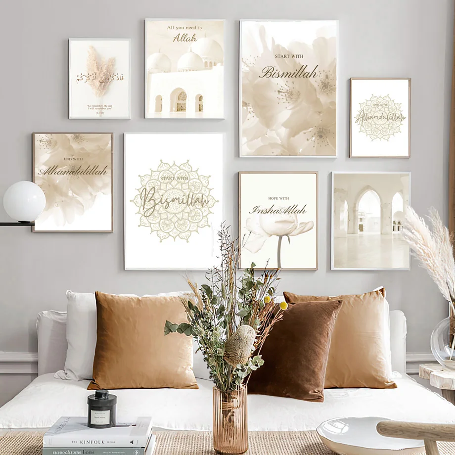İslam Fas Bej Çiçek Boho Duvar - Home Decor Japandi incelemesi ve fiyatı