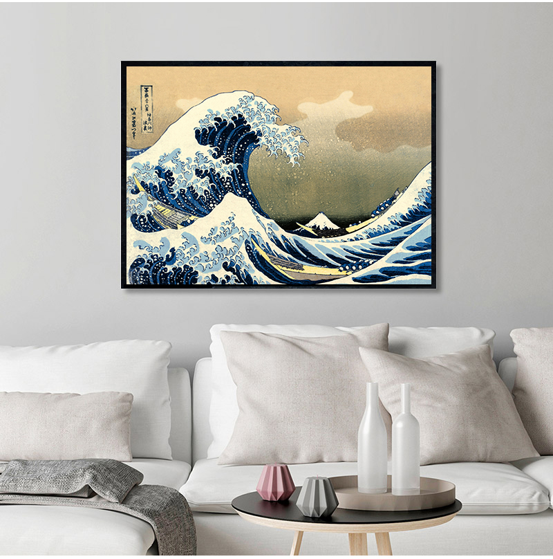 1 adet çerçevesiz Kanagawa'nın - Home Decor Japandi incelemesi ve fiyatı