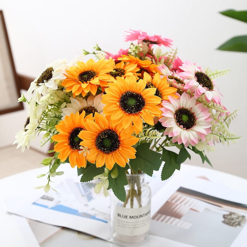 Yapay ayçiçeği buket, 7-Head b - Home Decor For Birthday incelemesi ve fiyatı