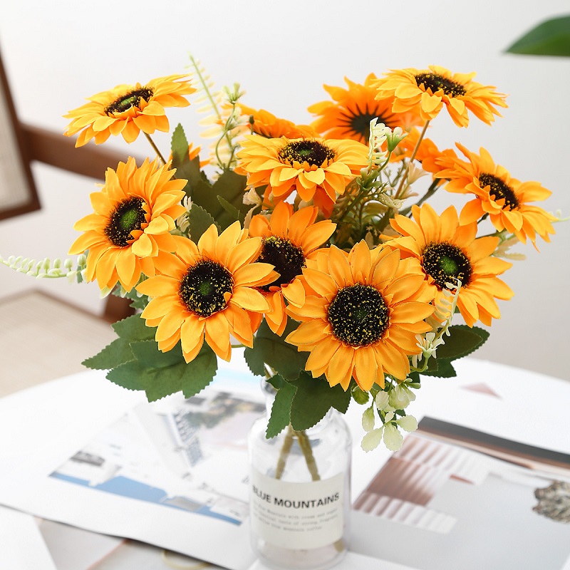 Yapay ayçiçeği buket, 7-Head b - Home Decor For Birthday incelemesi ve fiyatı