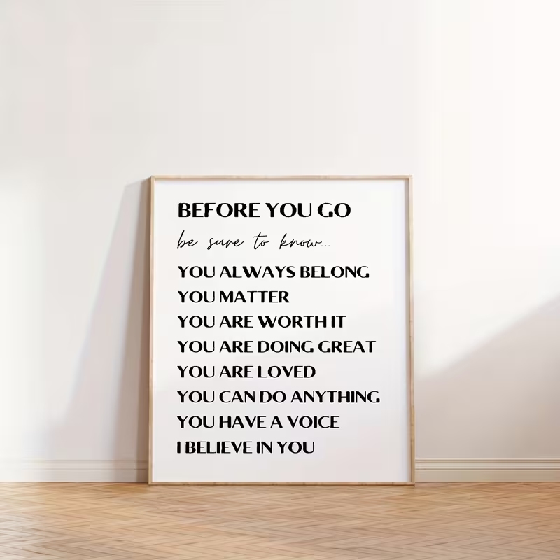 Modern Before You Go İlham Ver - Home Decor Quotes incelemesi ve fiyatı
