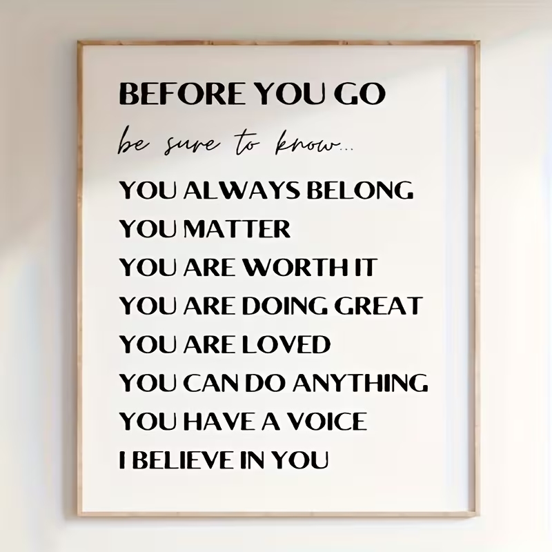 Modern Before You Go İlham Ver - Home Decor Quotes incelemesi ve fiyatı