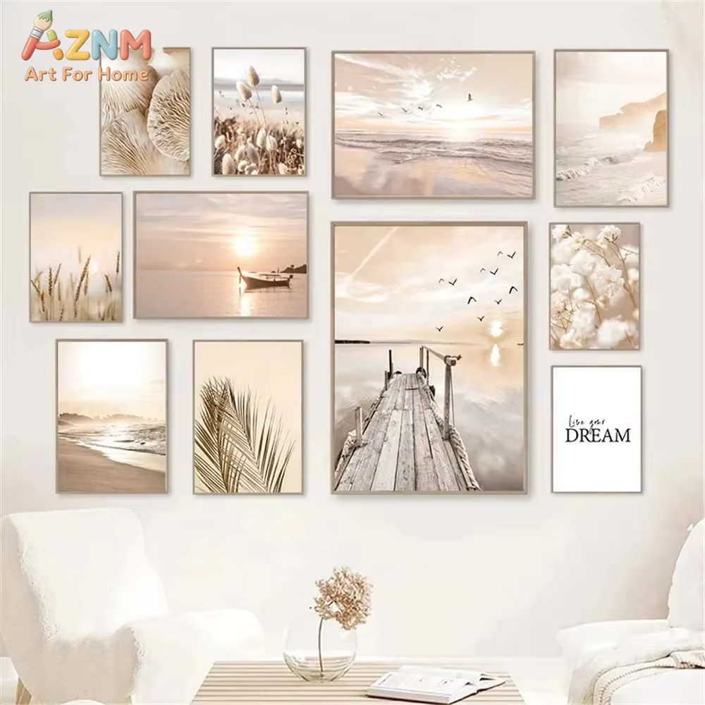Gün batımı deniz göl tekne köp - Home Decor Japandi incelemesi ve fiyatı