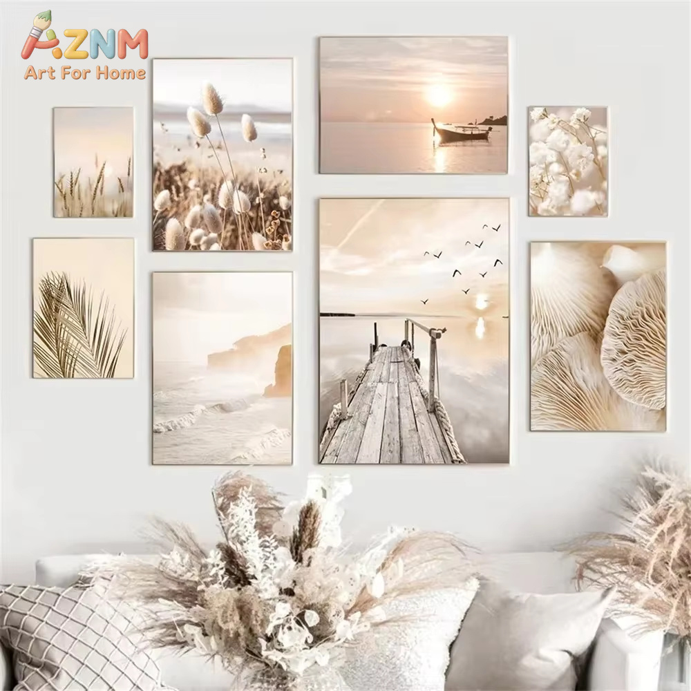 Gün batımı deniz göl tekne köp - Home Decor Japandi incelemesi ve fiyatı