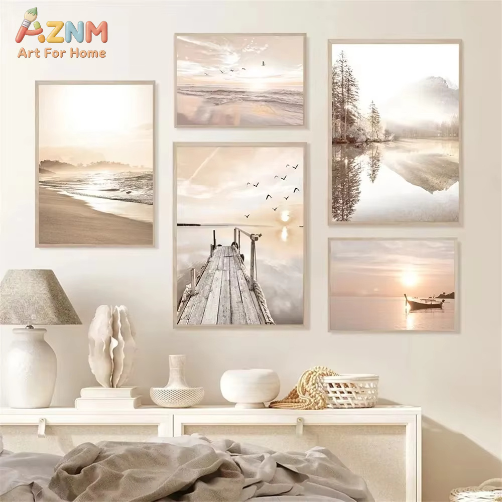 Gün batımı deniz göl tekne köp - Home Decor Japandi incelemesi ve fiyatı